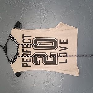 Oboe “Perfect 20 Love” Hooded Crop Tank – Size S, Lightweight Armhole Muscle Tee